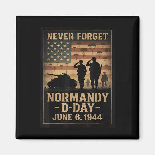 Aimant D-day 81st Anniversary Normandy 1944 Military Trib (Devant)
