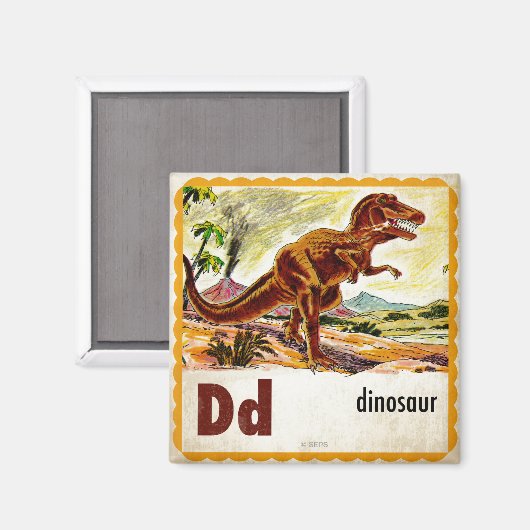 Aimant D est pour Dinosaur (Recto/Verso)