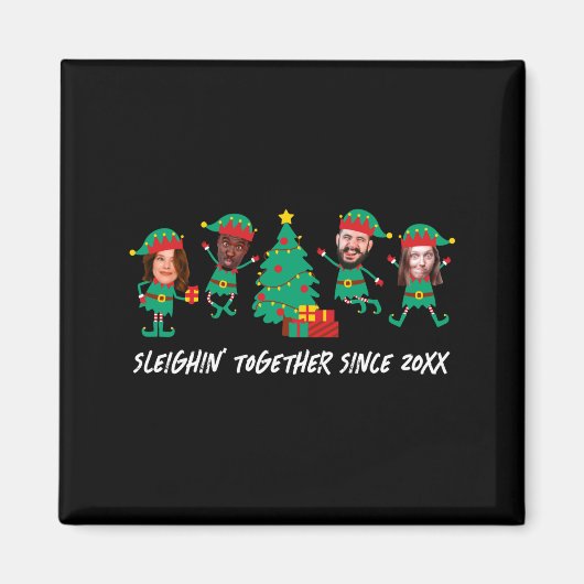 Aimant D Funny Face Photo Christmas Elf  (Devant)