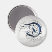 Aimant D initial vintage (Recto/Verso)