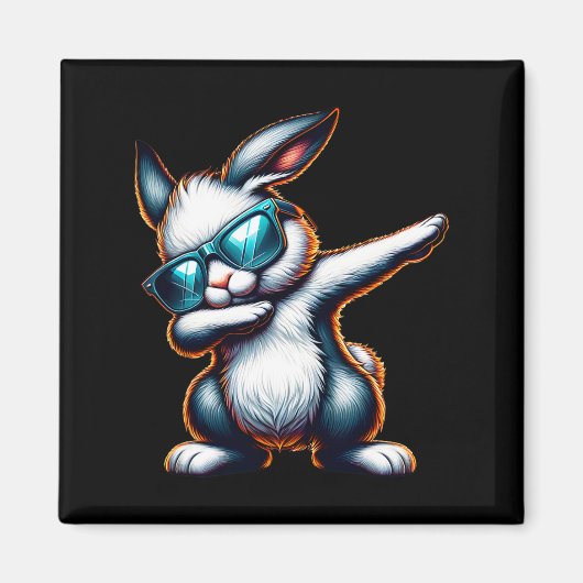 Aimant Dabbing Bunny Funny Bunny de Pâques (Devant)