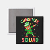 Aimant Dabbing Christmas Squad Père Noël Elf Family Corre (Recto/Verso)