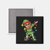 Aimant Dabbing Elf Claus Christmas Tree Lights Garçons En (Recto/Verso)