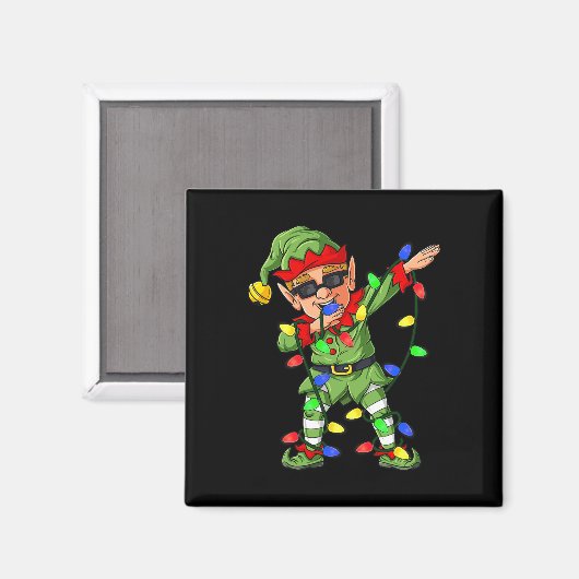 Aimant Dabbing Elf Claus Christmas Tree Lights Garçons En (Recto/Verso)