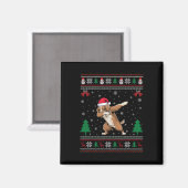 Aimant Dabbing Field Spaniel Chien Santa Hat Garçons Fill (Recto/Verso)
