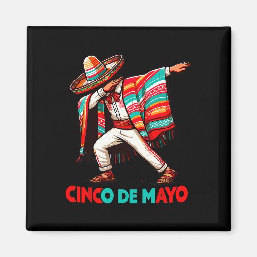 Aimant Dabbing Mexican Poncho Cinco De Mayo Fiesta (Devant)