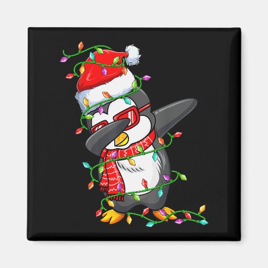 Aimant Dabbing Penguin Wearing Santa Hat - Penguin Lover (Devant)
