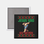 Aimant Dabbing Santa dit Six Seven 67 Mème Ugly Christma (Recto/Verso)