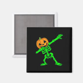 Aimant Dabbing Skeleton Citrouille Head Halloween Dab (Recto/Verso)
