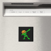 Aimant Dabbing Skeleton Citrouille Head Halloween Dab (In Situ (Lave-vaisselle))