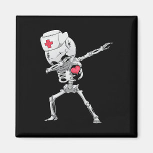 Aimant Dabbing Skeleton Nurse X-ray Halloween T Shirt Dab