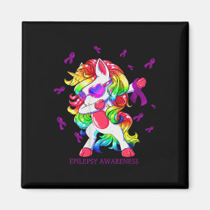 Aimant Dabbing Unicorn Epilepsie Sensibilisation Ribbon C
