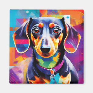 Aimant Dachshund Abstrait