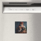 Aimant Dachshund Avec Noël Festif Du Père Noël (In Situ (Lave-vaisselle))