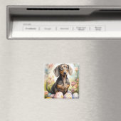 Aimant Dachshund avec œufs de Pâques (In Situ (Lave-vaisselle))