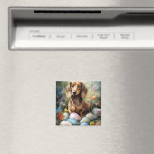 Aimant Dachshund avec œufs de Pâques (In Situ (Lave-vaisselle))