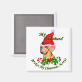 Aimant Dachshund Cadeaux de Noël (Recto/Verso)