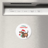 Aimant Dachshund Chien mignonne Joyeux Noël (In Situ (Lave-vaisselle))