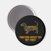 Aimant Dachshund Chien Silhouette Fun Halloween (Recto/Verso)