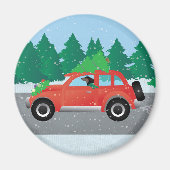 Aimant Dachshund Chien voiture - Arbre de Noël en haut (Devant)
