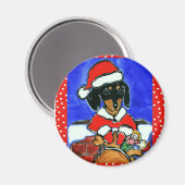 Aimant Dachshund de Noël (Recto/Verso)