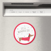Aimant Dachshund de Noël drôle (In Situ (Lave-vaisselle))