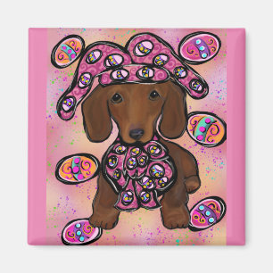 Aimant Dachshund Doxie Rouge