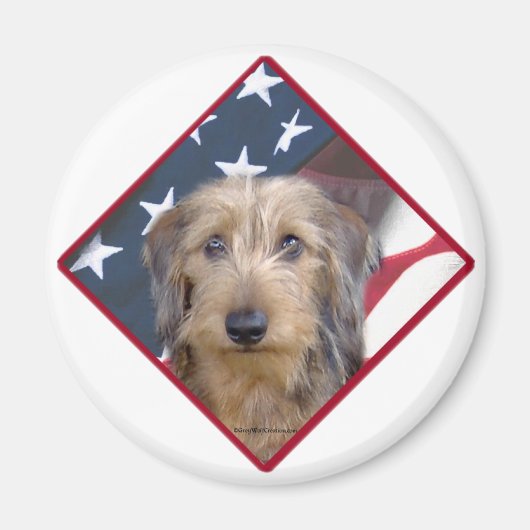 Aimant Dachshund Drapeau 2 (Devant)