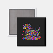 Aimant Dachshund drôle autisme conscience amateur de chio (Recto/Verso)