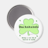 Aimant Dachshund Heaven; Saint Patrick's day Dachshund (Recto/Verso)