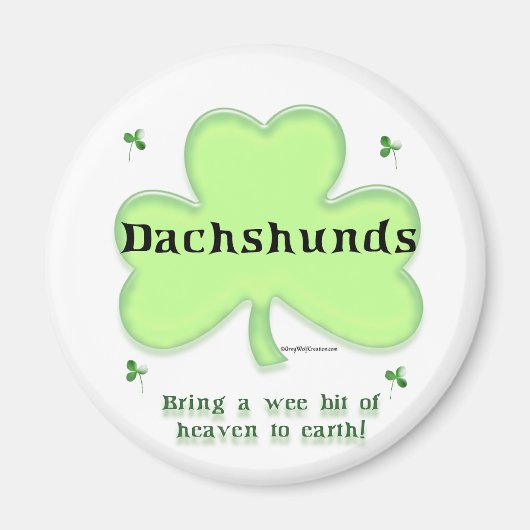 Aimant Dachshund Heaven; Saint Patrick's day Dachshund (Devant)
