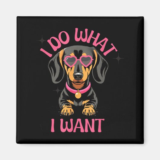 Aimant Dachshund I Do What I Want Funny Dog  (Devant)