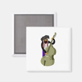 Aimant Dachshund Jazz Bass Player (Recto/Verso)
