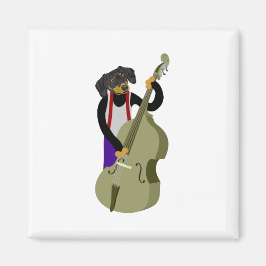 Aimant Dachshund Jazz Bass Player (Devant)