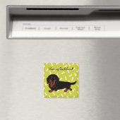 Aimant Dachshund Long Haired Black et Tan (In Situ (Lave-vaisselle))