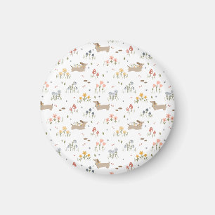 Aimant Dachshund Lover Weiner Chien Saucisse Chien Fleur 