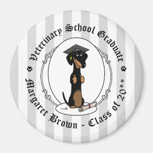 Aimant Dachshund (noir et bronzé) - chien mignon