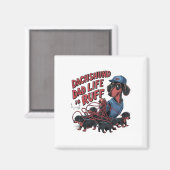 Aimant Dachshund Papa La Vie Est Ruff (Recto/Verso)
