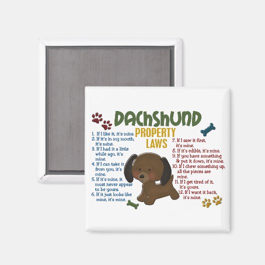 Aimant Dachshund, propriété Lois 4 (Recto/Verso)