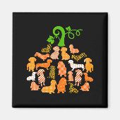 Aimant Dachshund Pumpkin Shape Plaid Leopard Dog Autumn H (Devant)