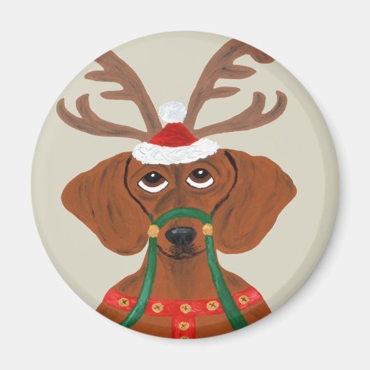 Aimant Dachshund Reindeer (Devant)
