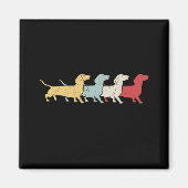 Aimant Dachshund Rétro Vintage (Devant)