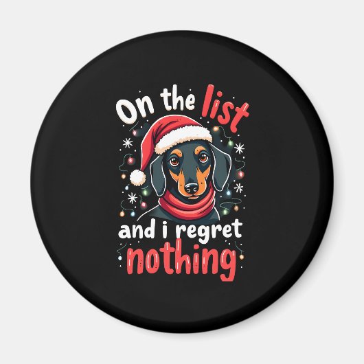 Aimant Dachshund Santa On The Naughty List Dachshund Chri (Devant)