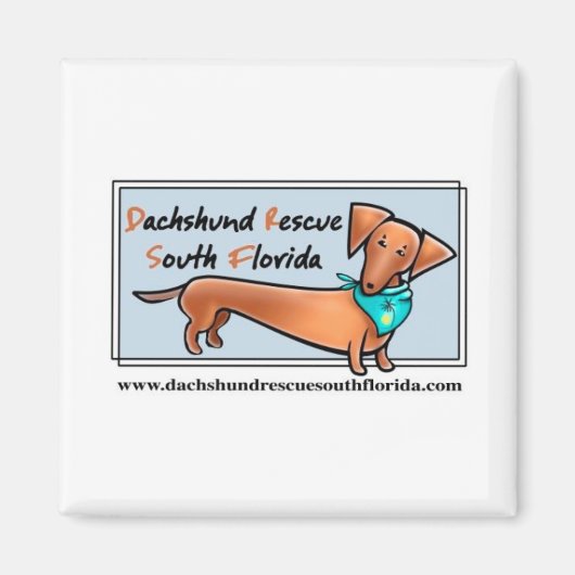 Aimant Dachshund Secourt Sud Floride (Devant)