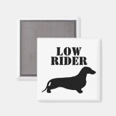 Aimant Dachshund silhouette noire + vos idées (Recto/Verso)