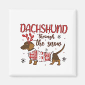Aimant Dachshund Through The Snow Christmas Dog Lover (Devant)