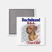 Aimant Dachshund USA Patriotique (Recto/Verso)