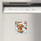 Aimant Dachshund Winter Wonderland Christmas Joy (In Situ (Lave-vaisselle))
