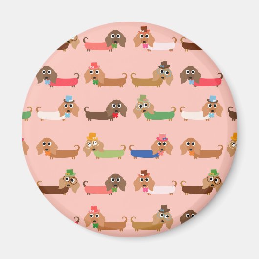 Aimant Dachshunds amusants (Devant)