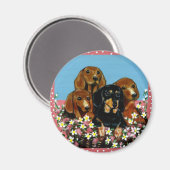 Aimant Dachshunds de la fête des Mères (Recto/Verso)